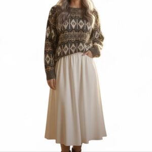 Cambridge Classics Vintage 90s Fair Isle Thick Geometric Grandpa Sweater L